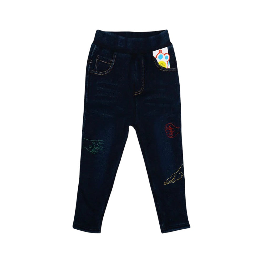 BOYS DENIM JEANS QUILTED MZW-24 4-5Y 36