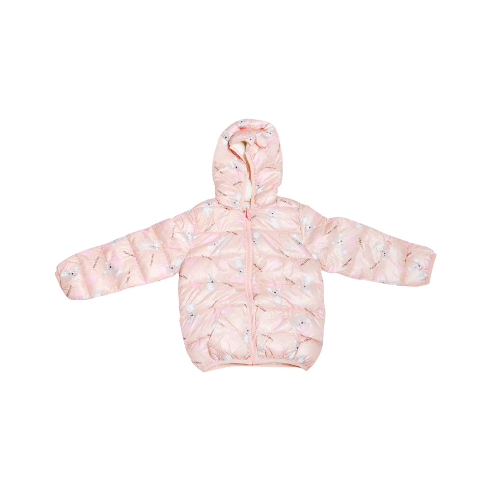 GIRLS L/S PUFFER JACKET HOODED MZW-24 3-4Y 66