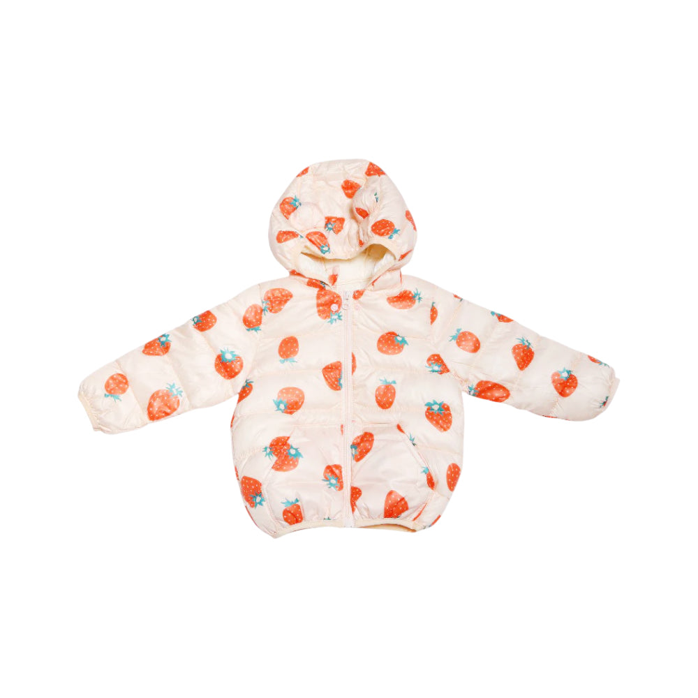 GIRLS L/S PUFFER JACKET HOODED MZW-24 6-9M 50