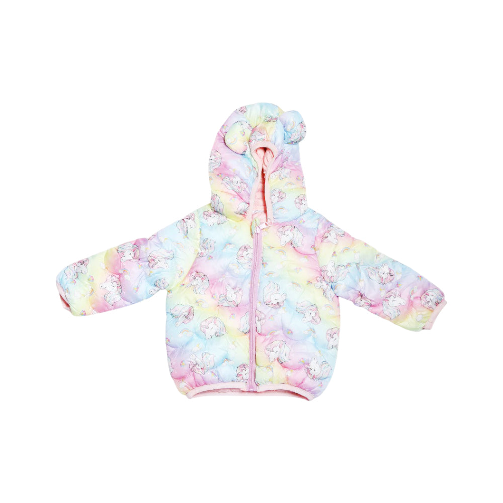 GIRLS L/S PUFFER JACKET HOODED MZW-24 3-6M 57
