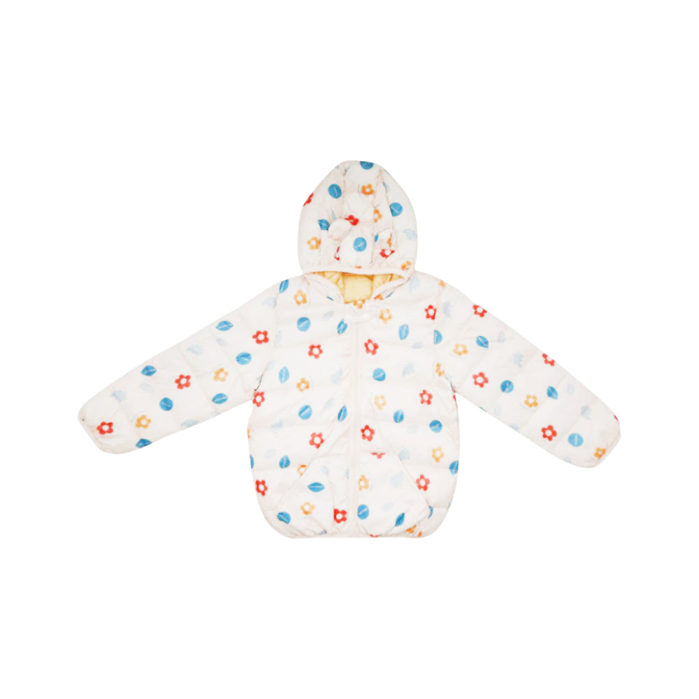 GIRLS L/S PUFFER JACKET HOODED MZW-24 2-3Y 0077