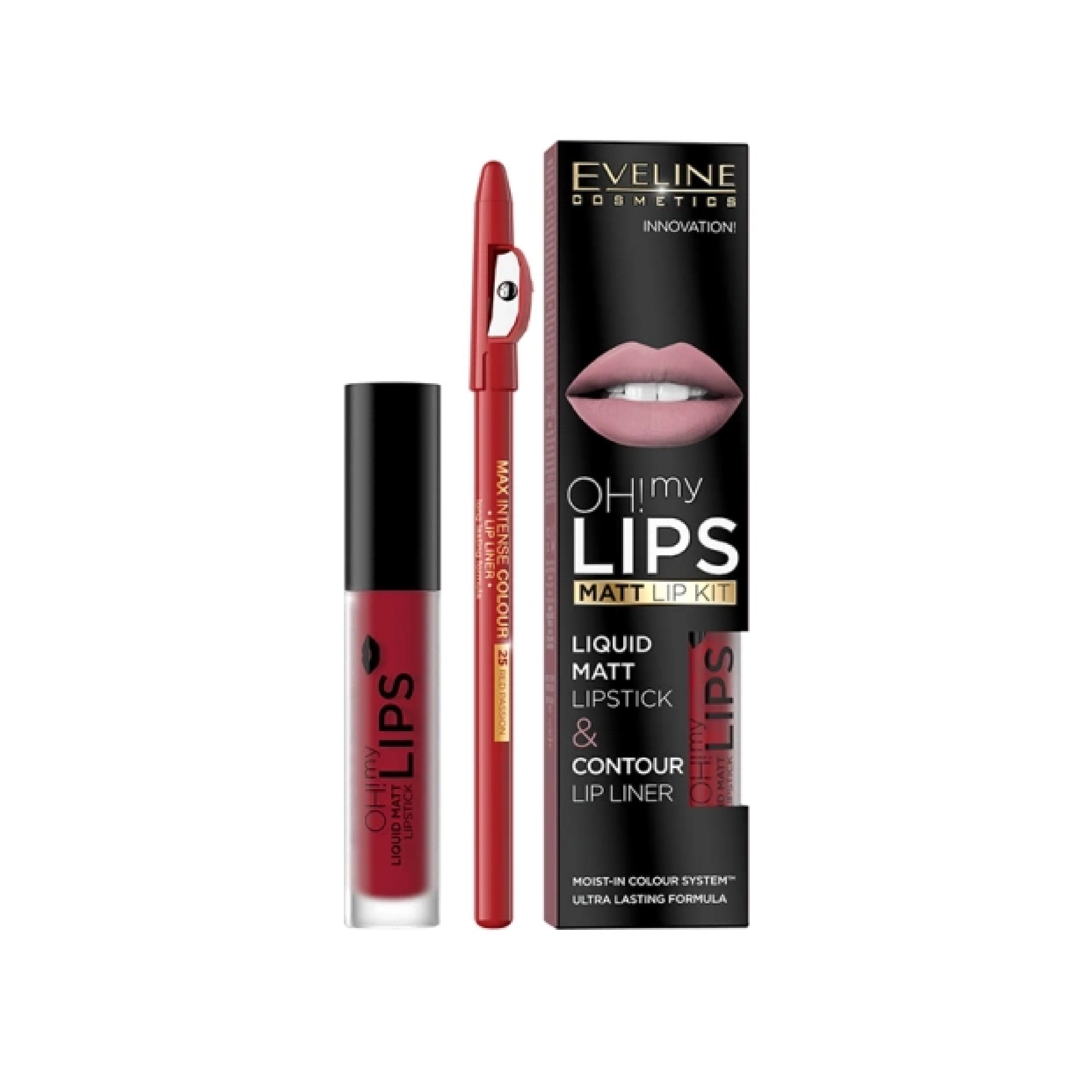 EVELINE OH MY LIPS LIQUID MATT LIPSTICK & LINER 17