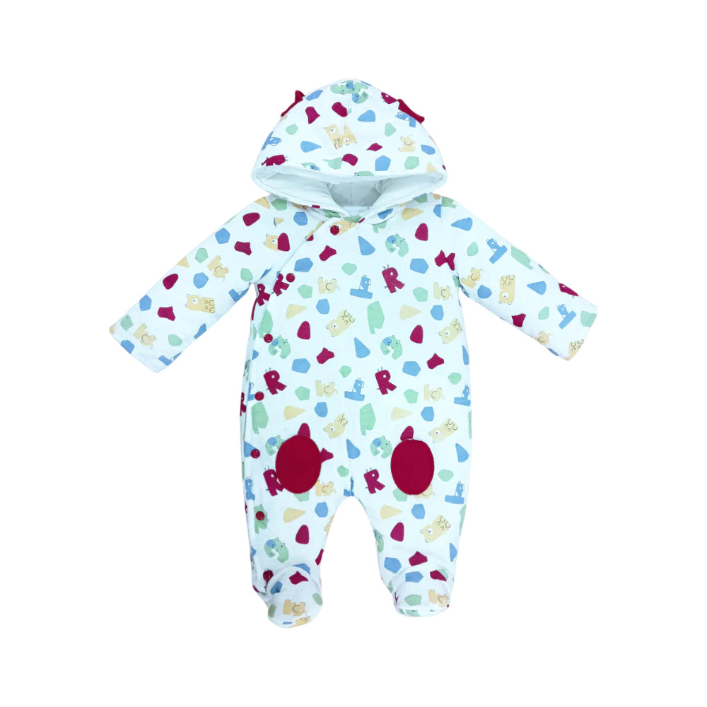 BOYS L/S QUILTED ROMPER HOODED MZW-24 0-3M 241-001