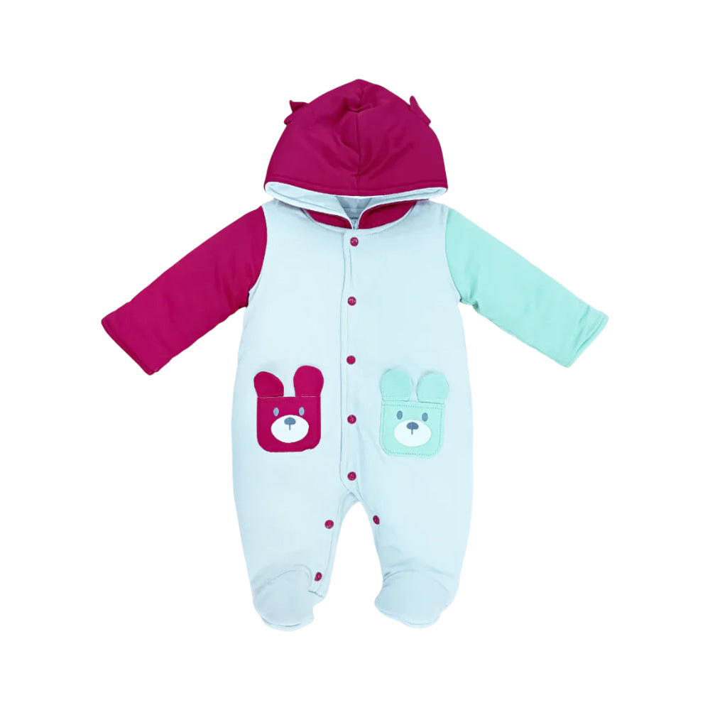 BOYS L/S QUILTED ROMPER HOODED MZW-24 0-3M 241-002