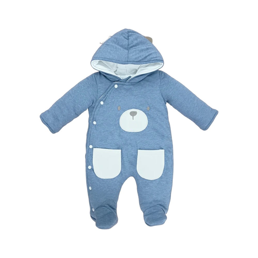 BOYS L/S QUILTED ROMPER HOODED MZW-24 0-3M 241-013