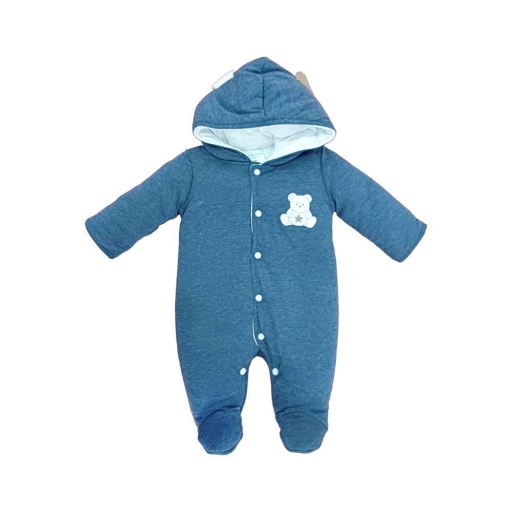 BOYS L/S QUILTED ROMPER HOODED MZW-24 3-6M 241-014