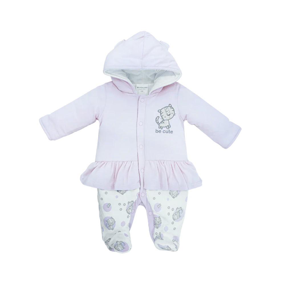 GIRLS L/S QUILTED ROMPER HOODED MZW-24 0-3M 241-019