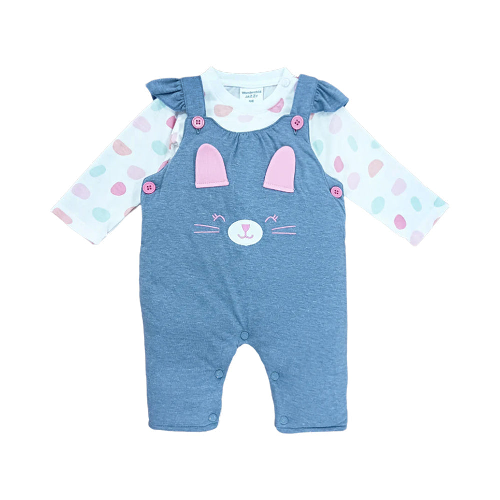 GIRLS L/S 2PC QUILTED ROMPER MZW-24 0-3M 033