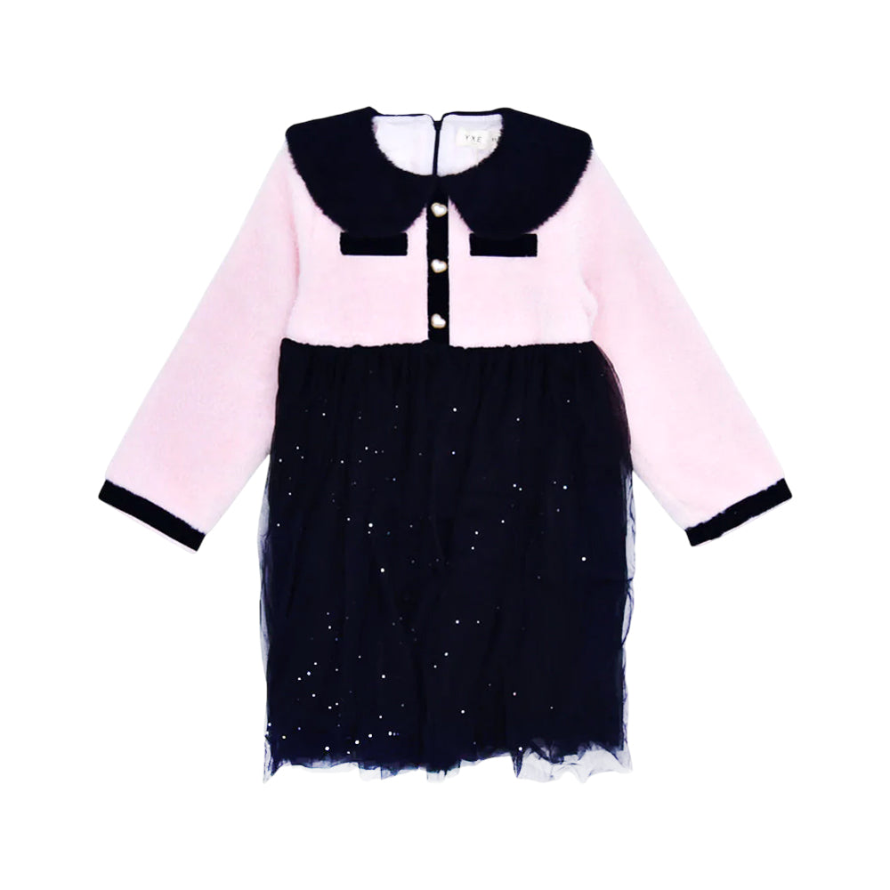 GIRLS L/S FLEECE FANCY FROCK 5-6YEAR MZW-24 016