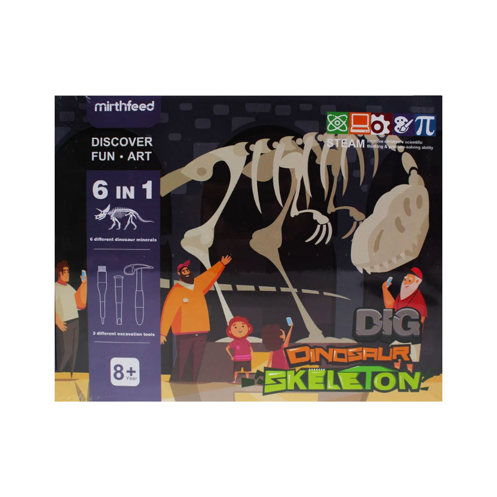 DINOSAUR SKELETON DIG KIT 6IN1