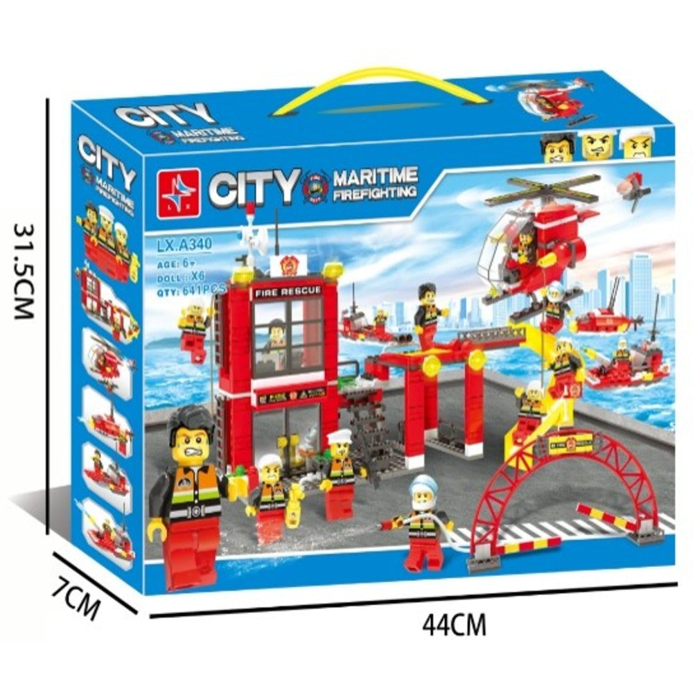 LX-A340 CITY MARINE FIRE FIGHTING BLOCKS 641PCS