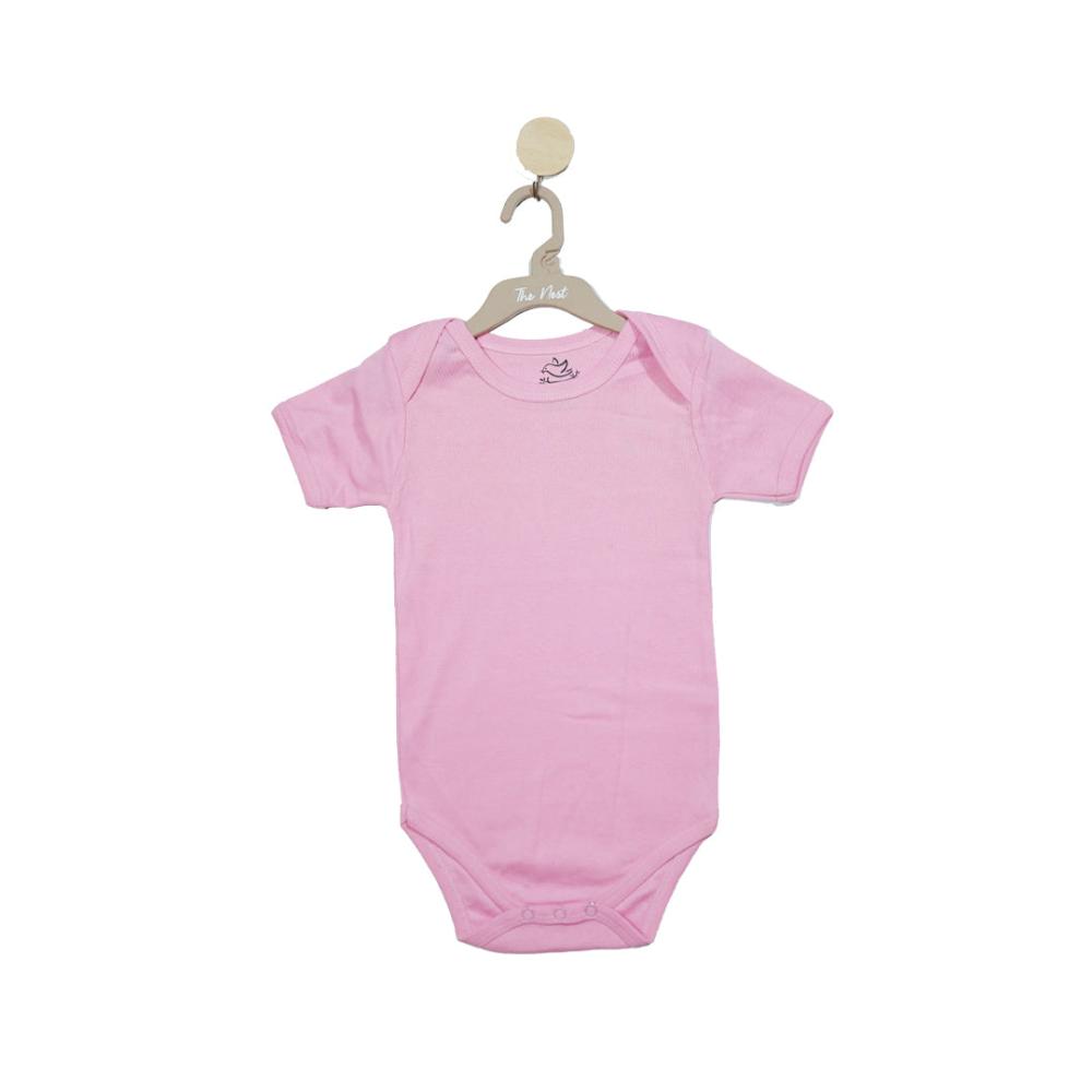 BODY SUIT SHORTSLEEVE (PINK) 0-3 M 1049