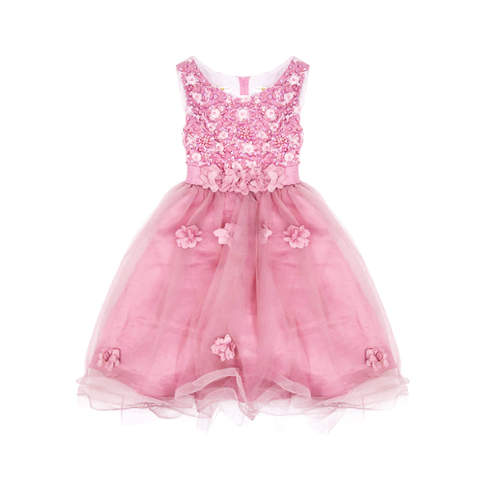 GIRLS S/L FANCY FROCK MZS-25 6-7 YEAR 9158T M.G