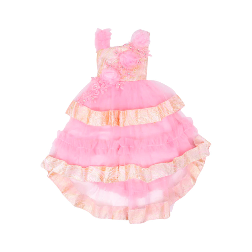 GIRLS S/L FANCY FROCK MZS-25 3-4 YEAR W2036 M.G