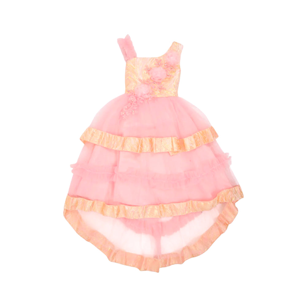 GIRLS S/L FANCY FROCK MZS-25 7-8 YEAR W2036 M.G