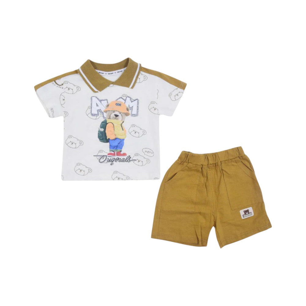 BOY S/S 2PC KNICKER SUIT MZS-25 12-18M 0105 W/G