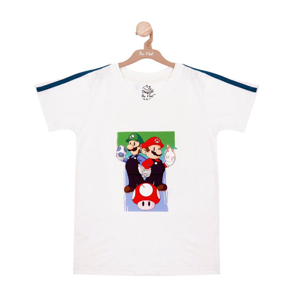 DROP SHOULDER V-NECK T-SHIRT 5049 9-10 YEARS