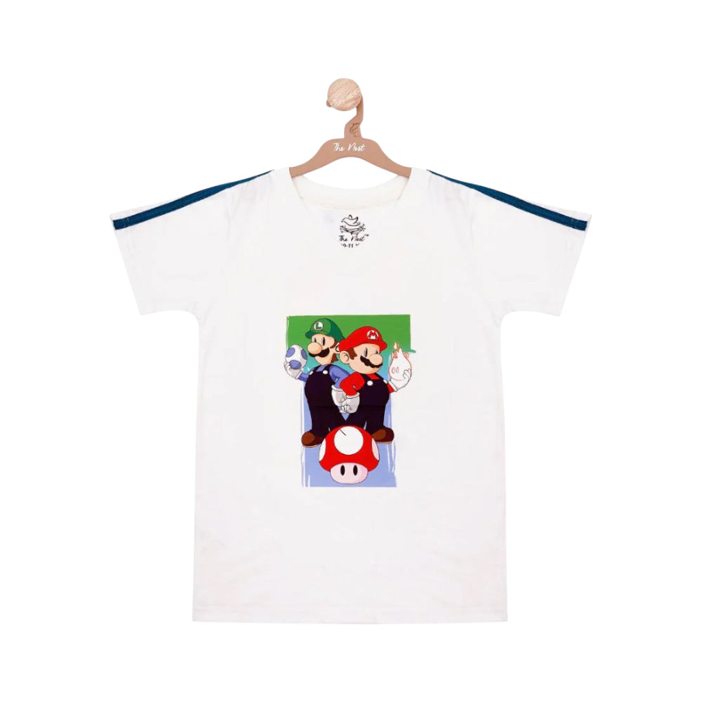 DROP SHOULDER V-NECK T-SHIRT 5049 9-10 YEARS