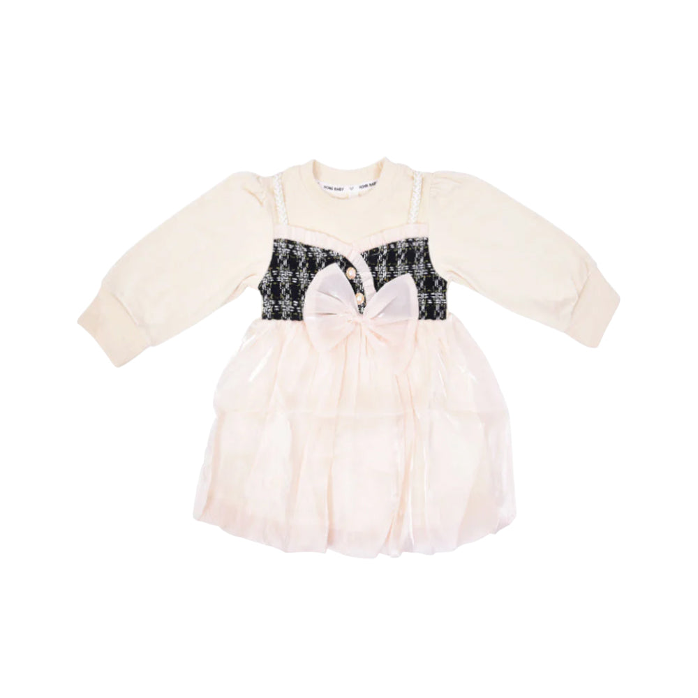 GIRLS L/S FANCY FROCK NZW-25 3-4 YEAR 01041