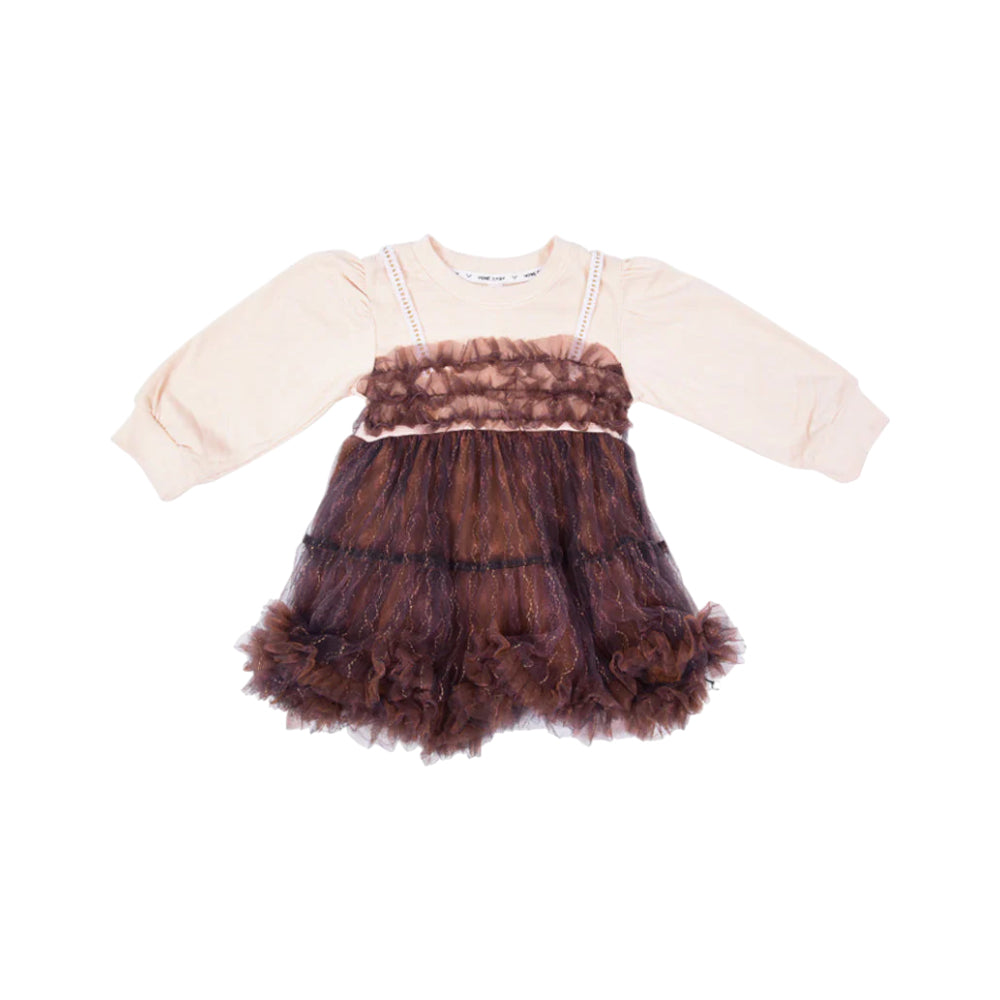 GIRLS L/S FANCY FROCK NZW-25 3-4 YEAR 01044