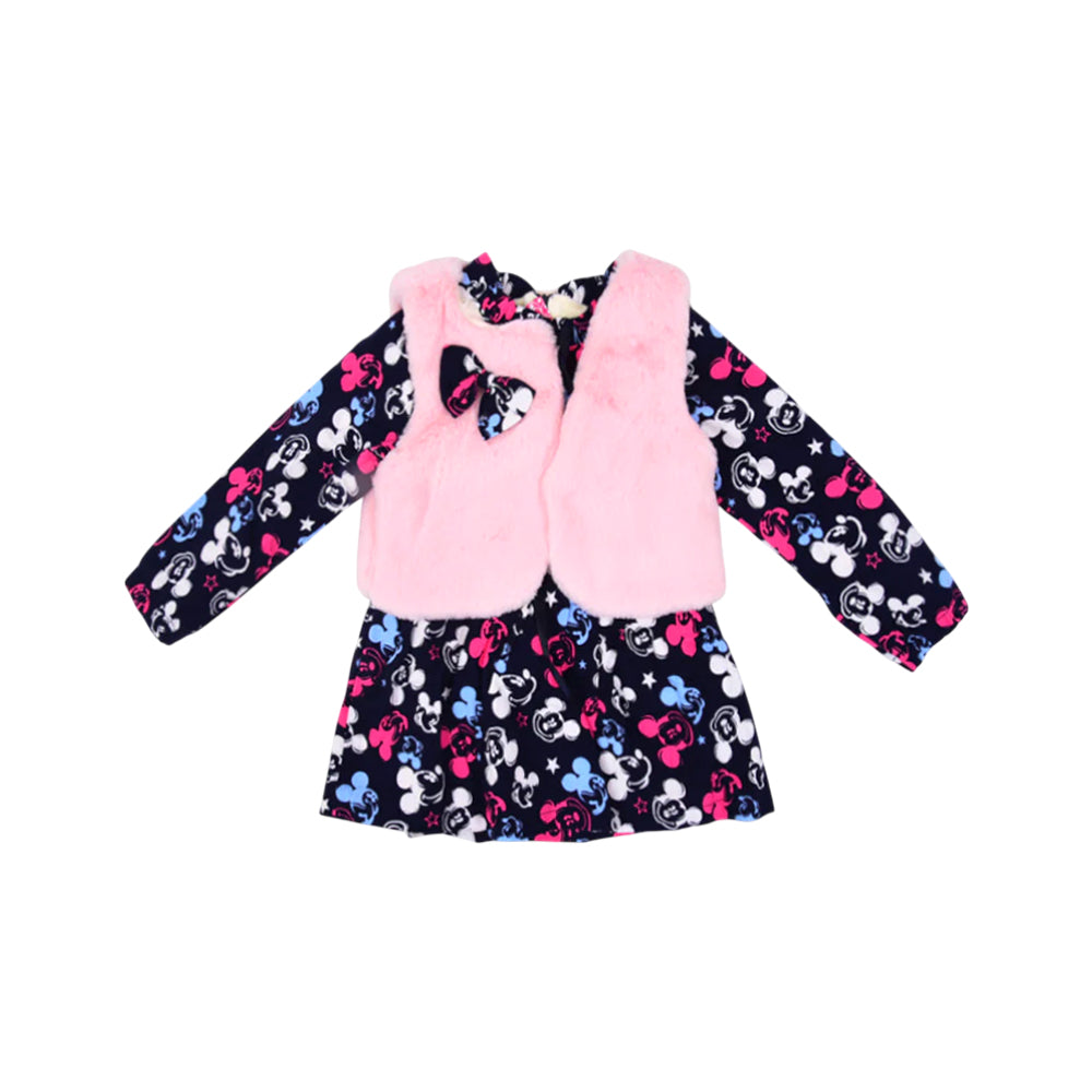 GIRLS L/S 2PC FLEECE FROCK NZW-25 5-6 YEAR 01049