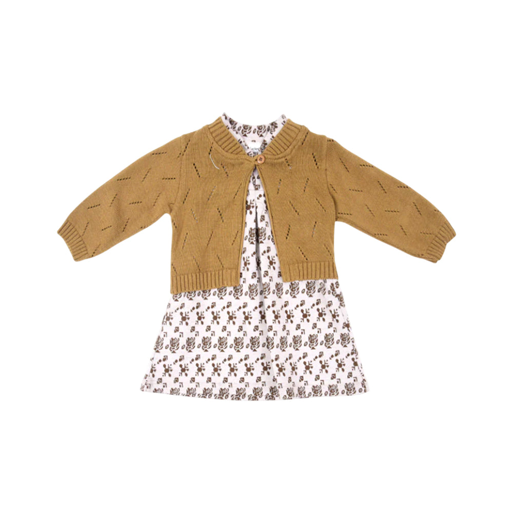GIRLS L/S 3PC FROCK O.S.B ZHW-25 12-18M 1022