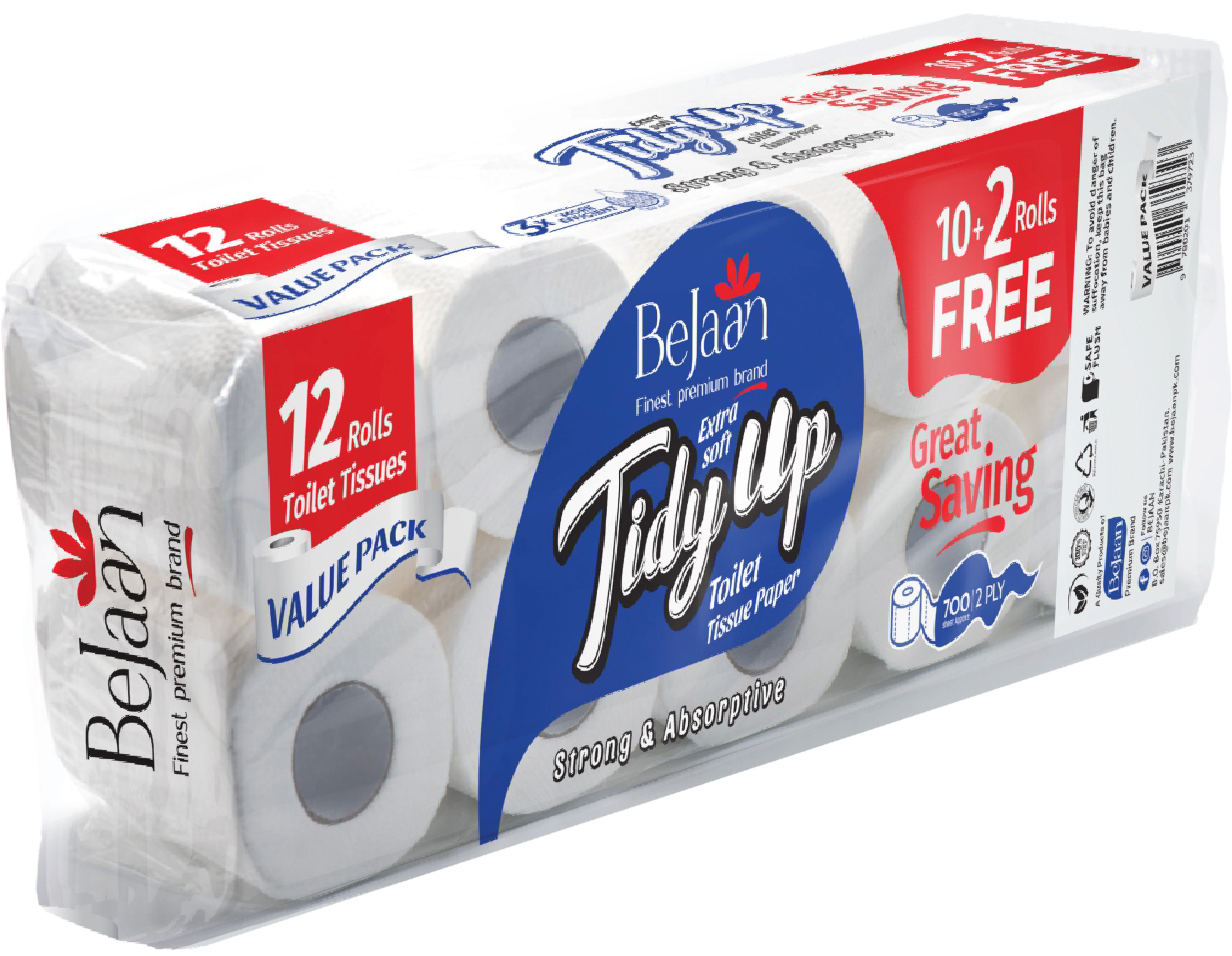 BE JAAN TOILET ROLL VALUE PACK (10+2)