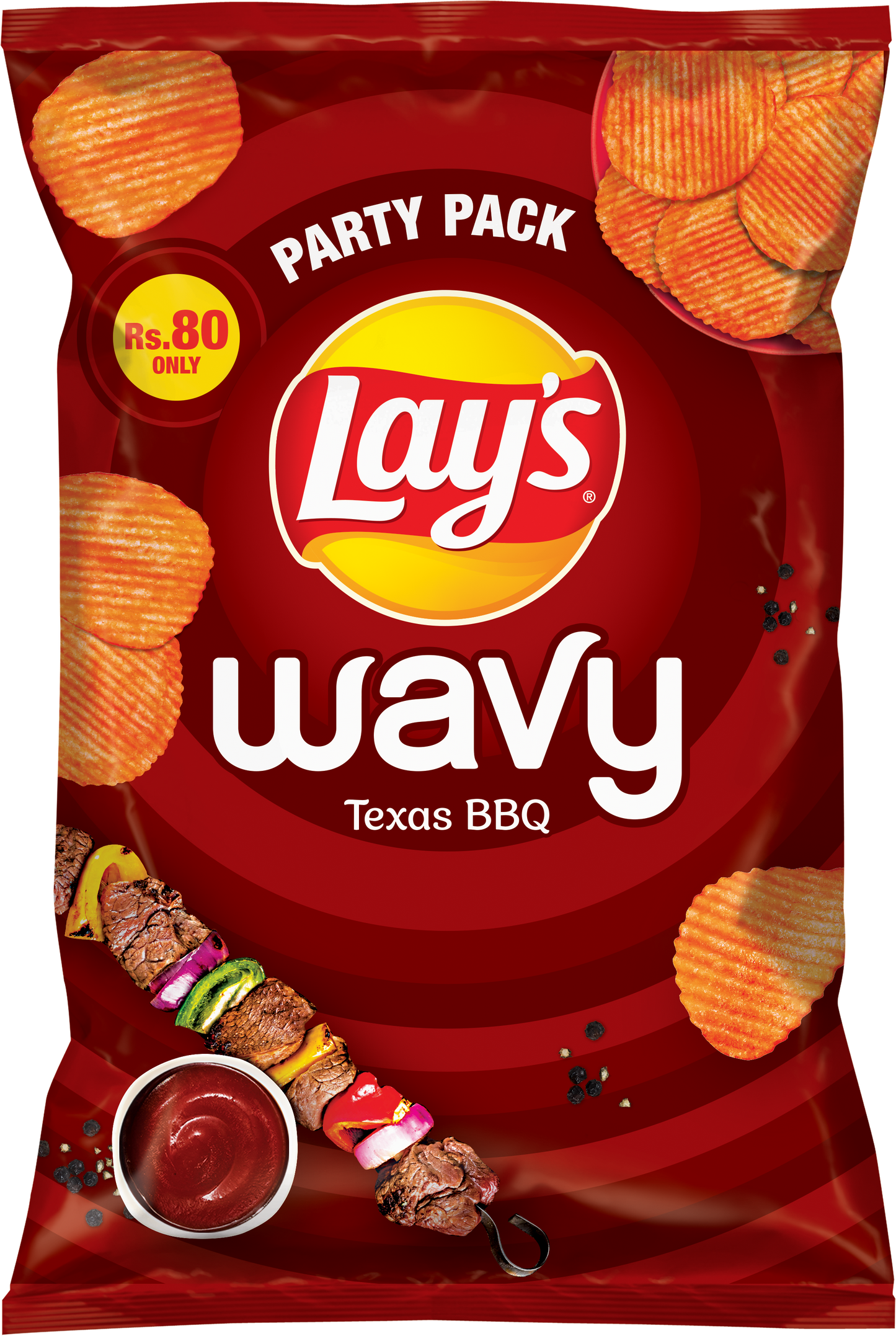 LAYS WAVY BBQ CHIPS 64 GM