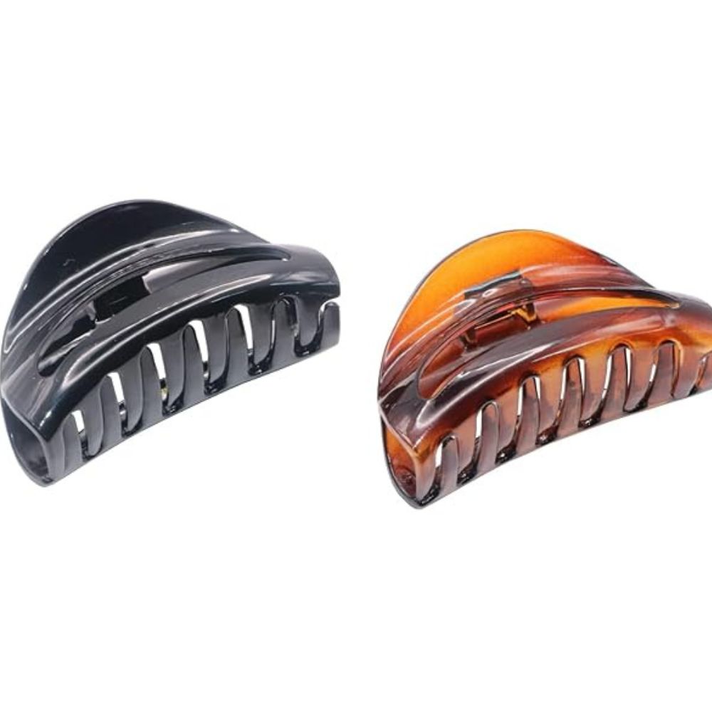 SH HAIR CLAW CLIP FRENCH VRILLE MEDIUM TORTOISE SHELL  SINGLE