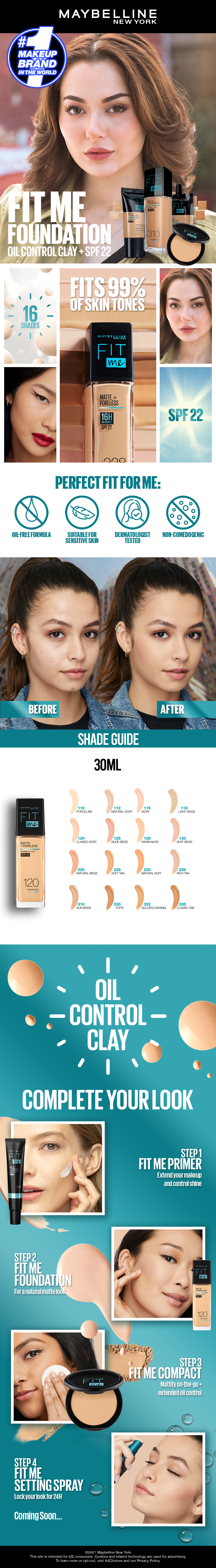 MAYBELLINE PRIMER FIT ME FOUNDATION MATTE & PORELESS SPF 332