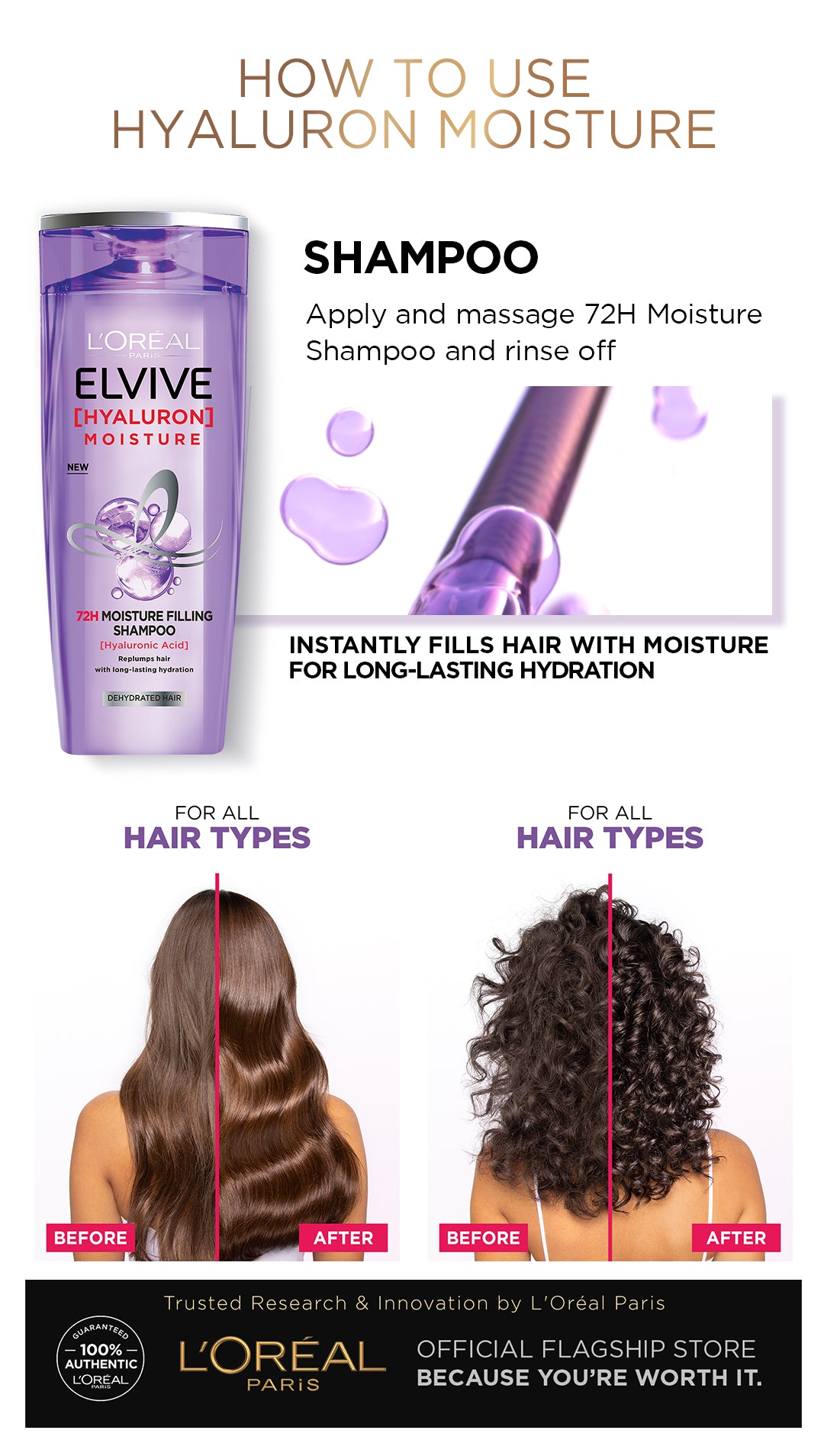 LOREAL ELVIVE HYALURON MOISTURE SHAMPOO 360 ML