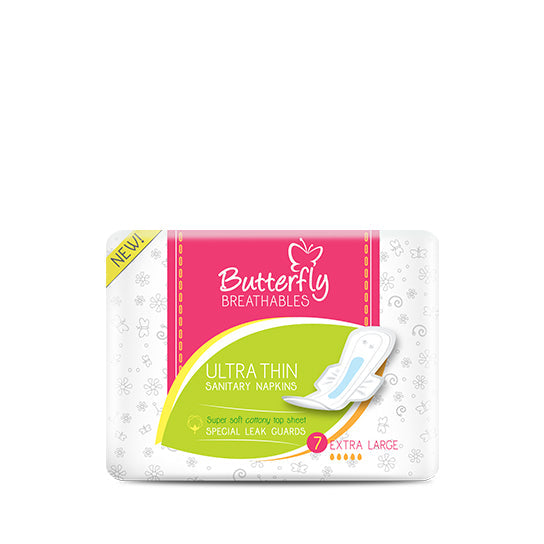 BUTTERFLY ULTRA THIN SANITARY NAPKINS COTTON EXTRA LARGE 07