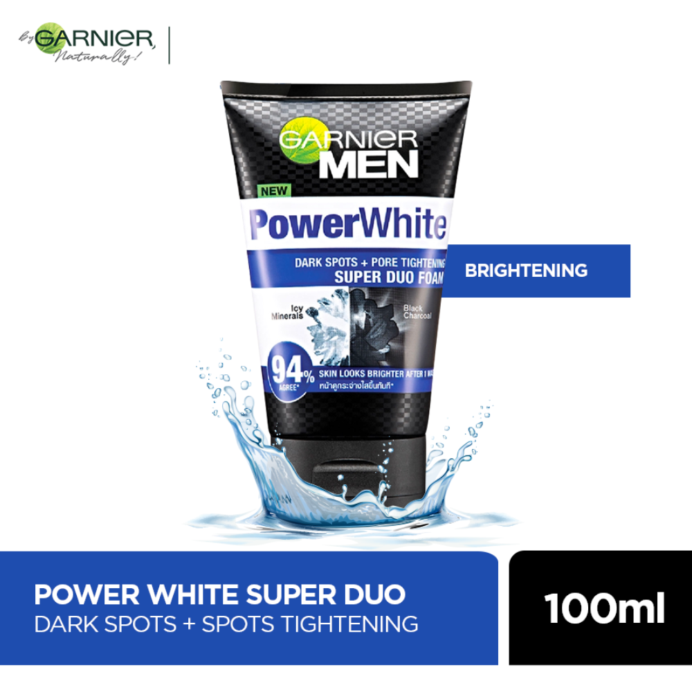 GARNIER MEN FACE WASH POWER WHITE SUPER DUO 100 ML