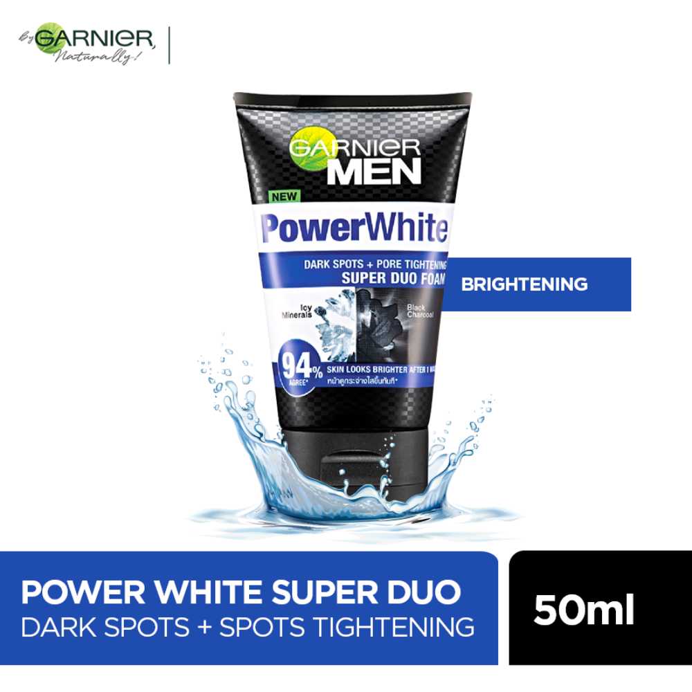 GARNIER MEN FACE WASH POWER WHITE SUPER DUO 100 ML