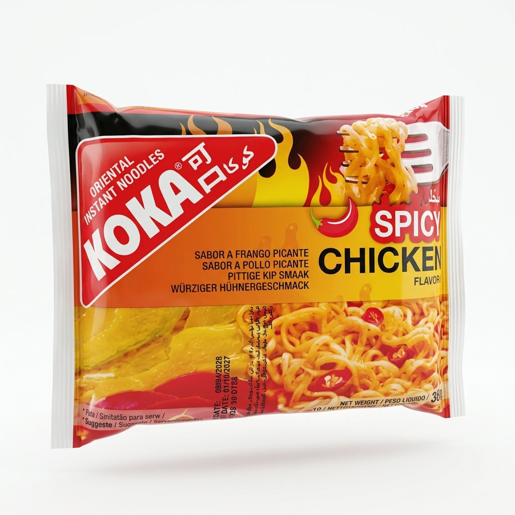 KOKA INSTANT NOODLES POUCH SPICY CHICKEN FLAVOUR 85 GM