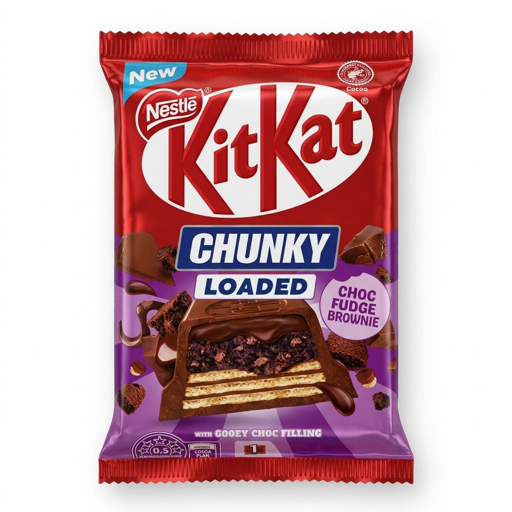 NESTLE KITKAT CHOCOLATE CHUNKY LOADED CHOC FUDGE BROWNIE