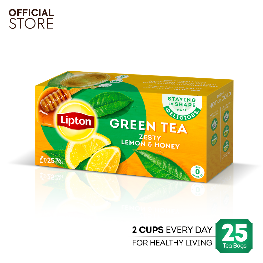 LIPTON GREEN TEA ZESTY LEMON HONEY 25BAGS