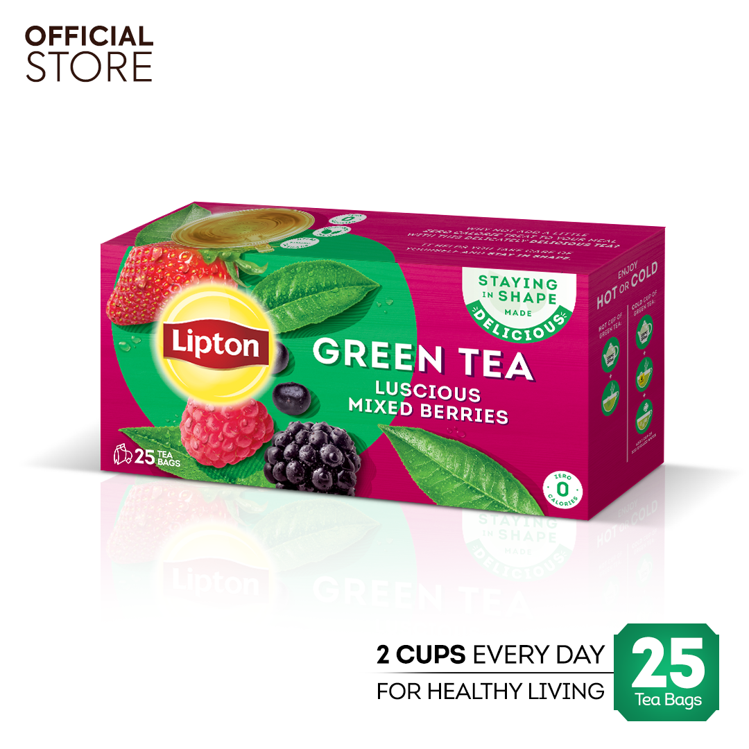 LIPTON GREEN TEA LUSCIOUS MIXED BERRIES 25BAGS