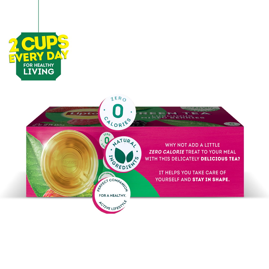 LIPTON GREEN TEA LUSCIOUS MIXED BERRIES 25BAGS