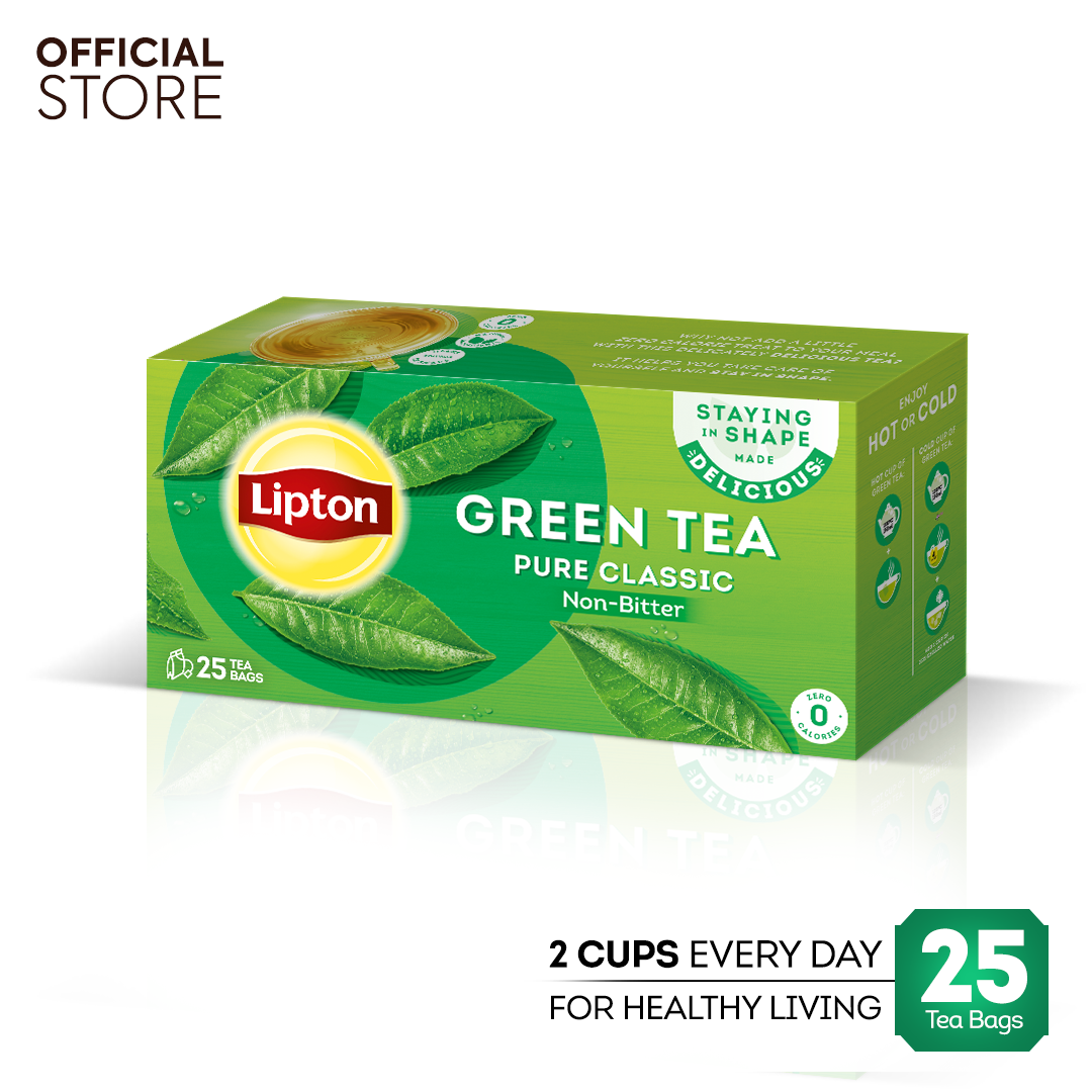 LIPTON GREEN TEA PURE CLASSIC NON-BITTER 25BAGS 32.5 GM