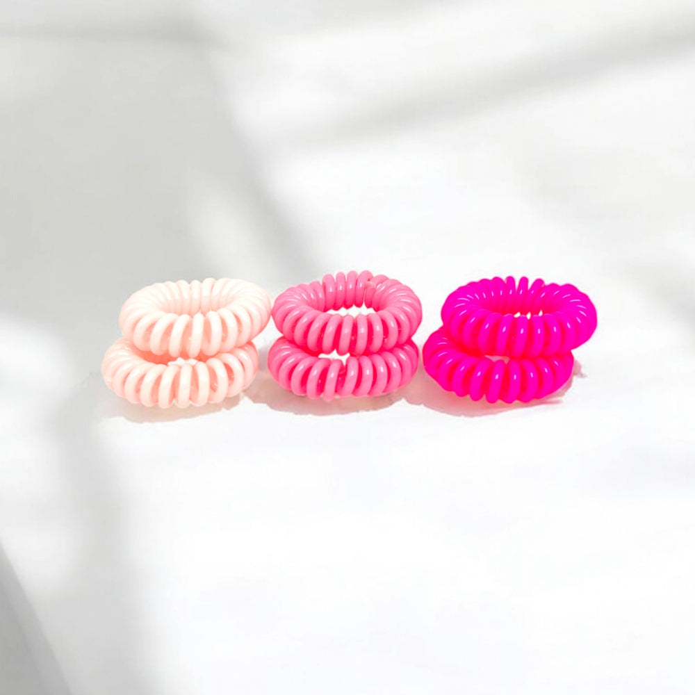 SH SWIRL HAIR PONY SET MEDIUM PINK