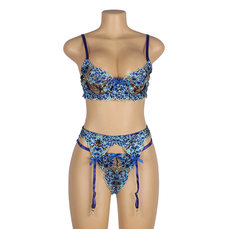 Belleza Lingerie Wired Net Bra Set - 1065