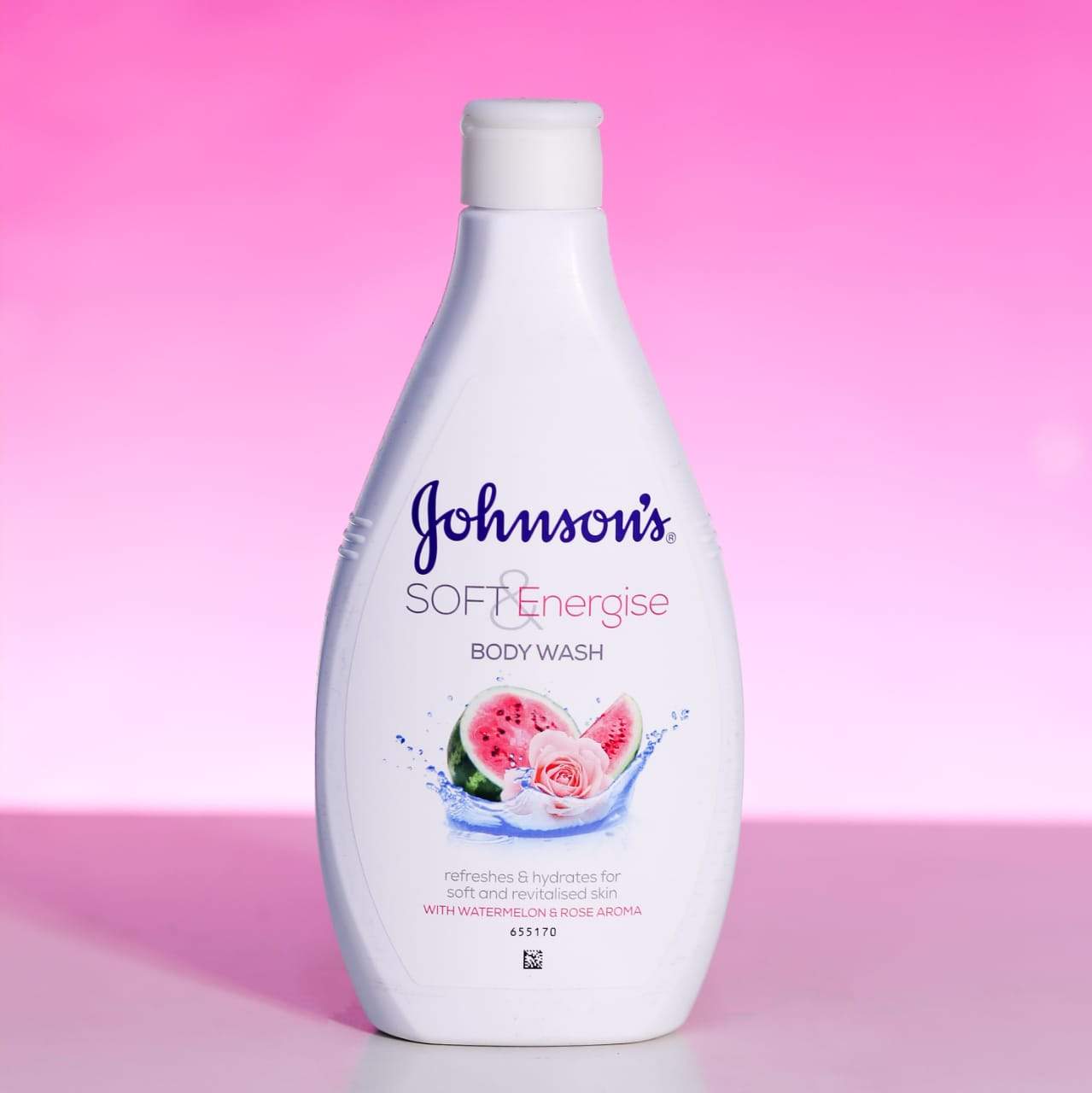 JOHNSONS BODY WASH SOFT ENERGISE WATERMELON & ROSE 400 ML