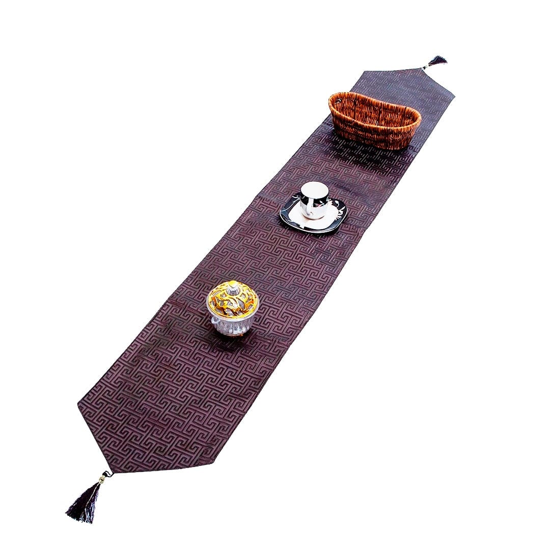 ORIENTAL LEATHER TABLE RUNN PC