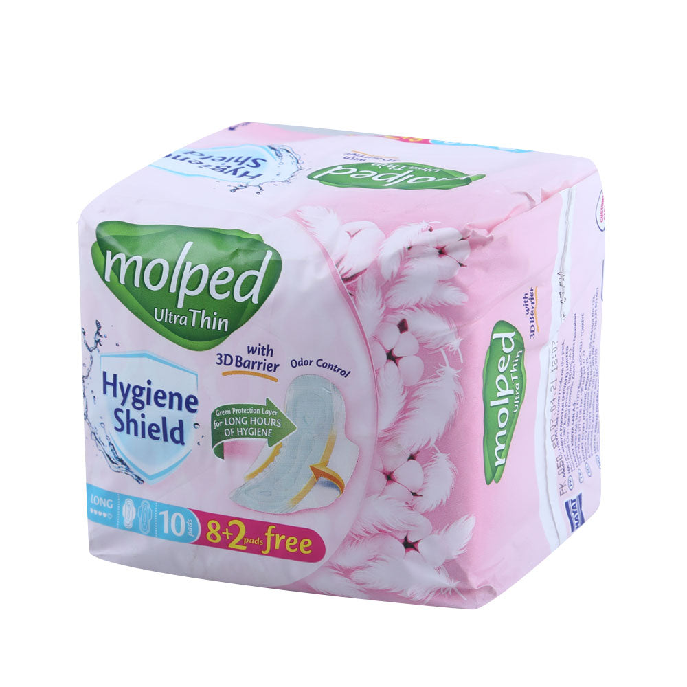 MOLPED ULTRA THIN SANITARY PAD WITH BARRIER LONG 10PCS
