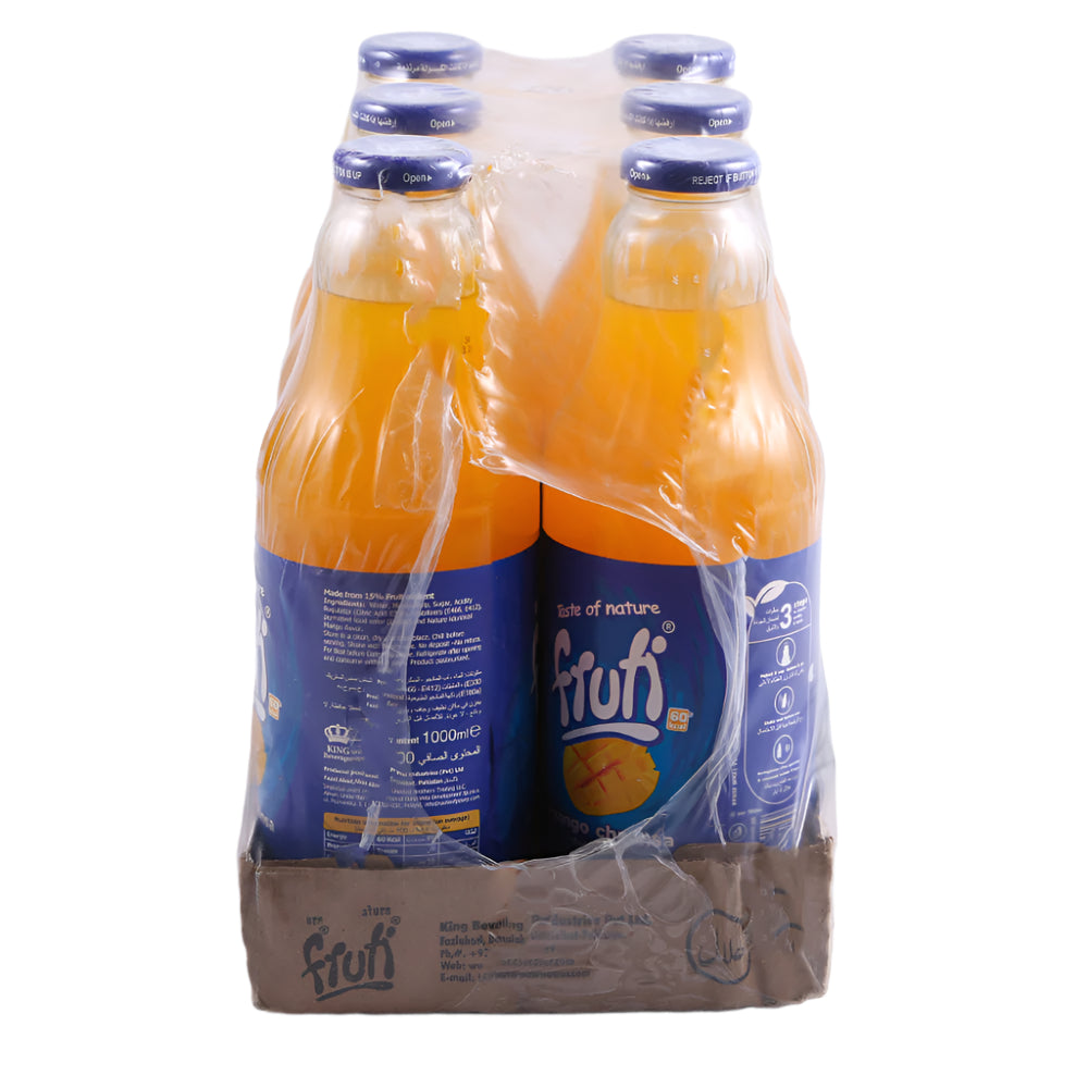 TASTE OF NATURE FRUTI MANGO JUICE GLASS BOTTLE 1LTR- CARTON