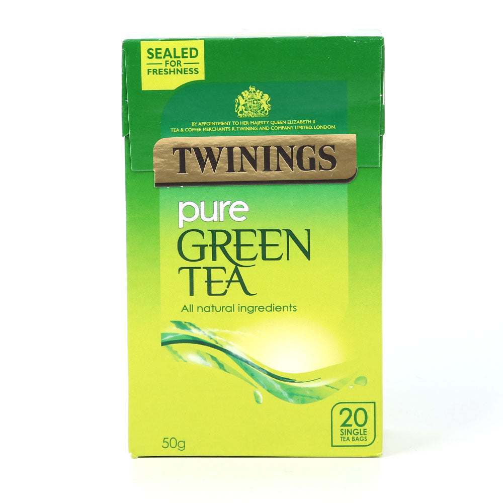 TWININGS GREEN TEA BAGS PURE 50 GM