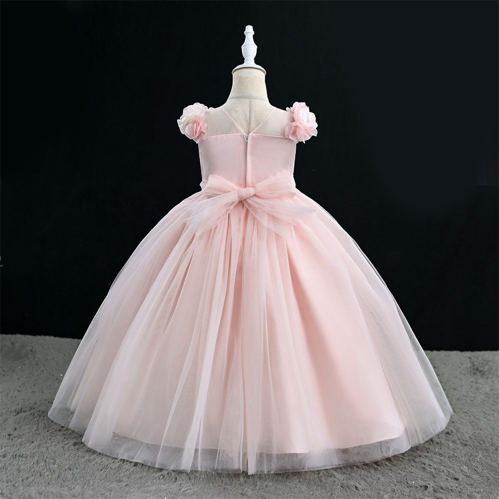 GIRLS S/L FANCY FROCK WITH PURSE IR-25 6-7YEAR JM1223