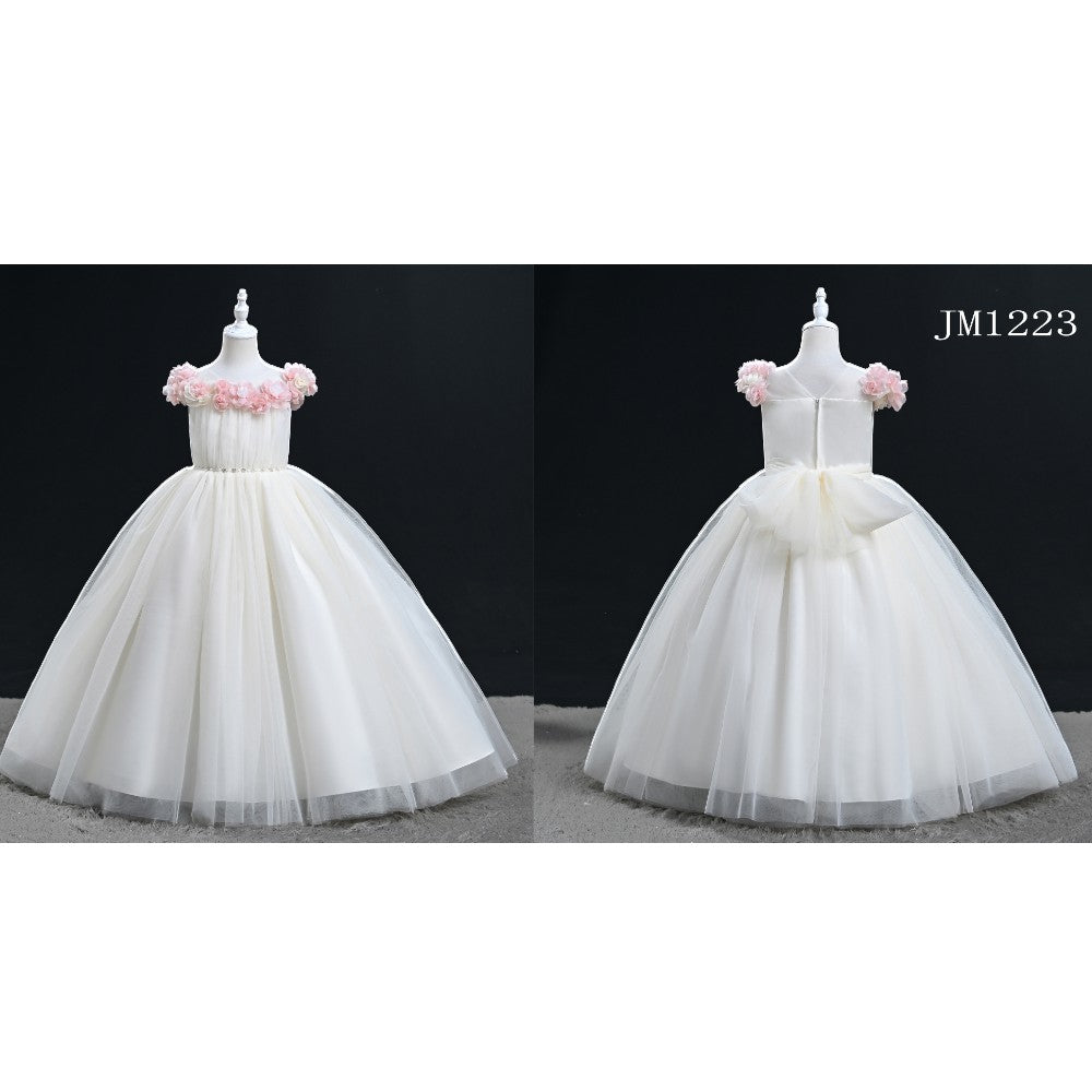 GIRLS S/L FANCY FROCK WITH PURSE IR-25 5-6YEAR JM1223