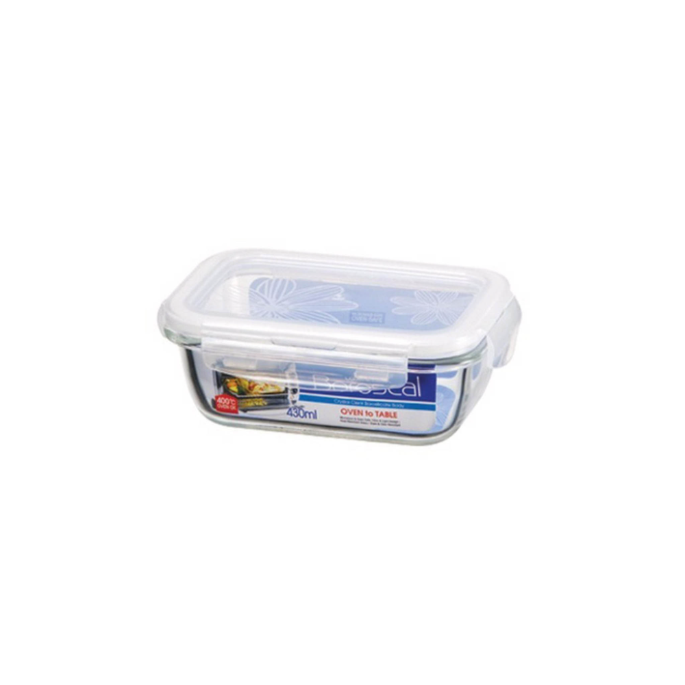 LOCK & LOCK HEAT RESISTANT GLASS CONTAINER CLEAR RECTANGULAR
